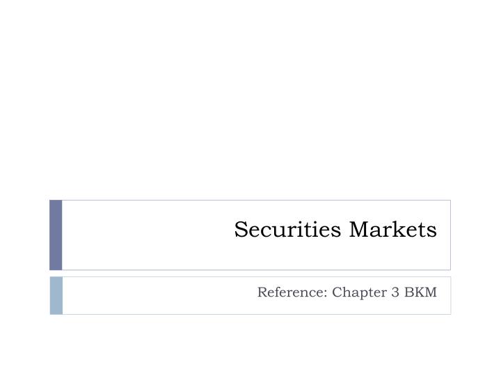 securities markets
