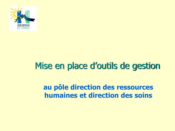 mise en place d outils de gestion