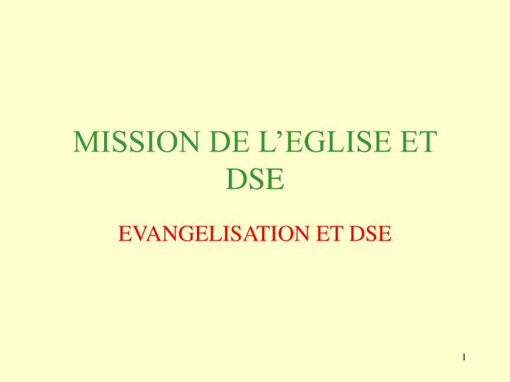 mission de l eglise et dse