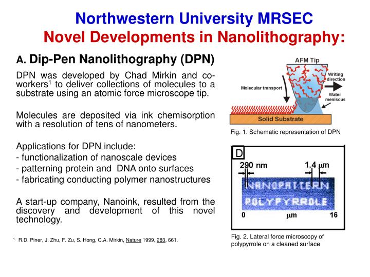 northwestern university mrsec novel developments in nanolithography