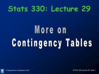 Stats 330: Lecture 29