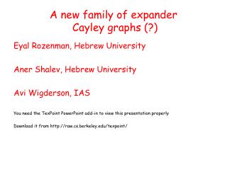 A new family of expander Cayley graphs (?)