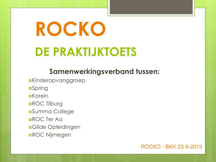 rocko de praktijktoets