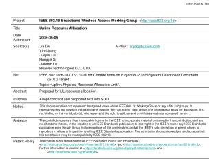 Uplink Resource Allocation