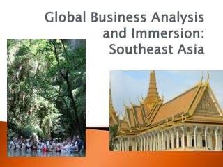 Global Business Analysis and Immersion: Southeast Asia