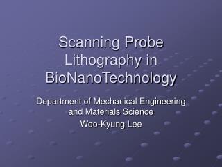 Scanning Probe Lithography in BioNanoTechnology