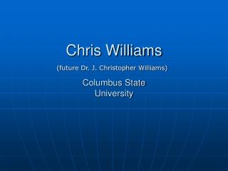 Chris Williams Columbus State University