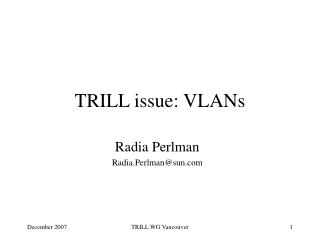 TRILL issue: VLANs