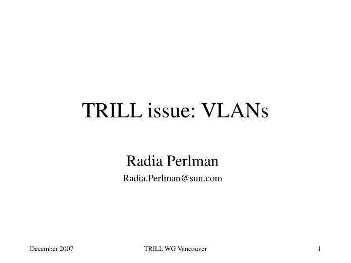 trill issue vlans