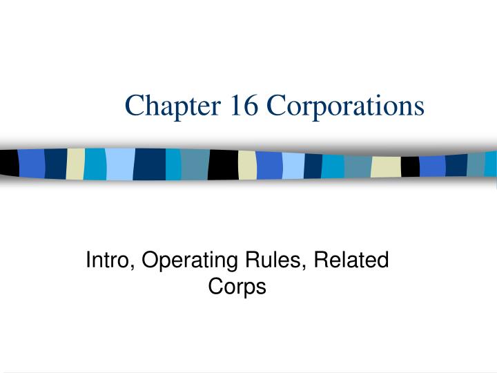 chapter 16 corporations