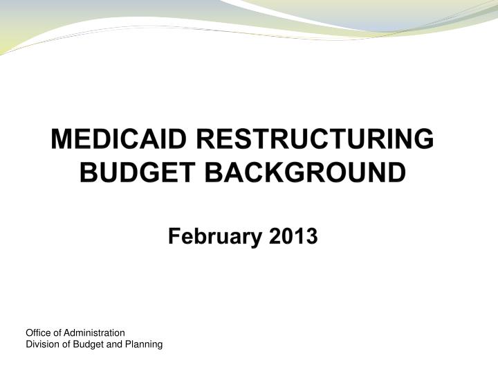 medicaid restructuring budget background february 2013