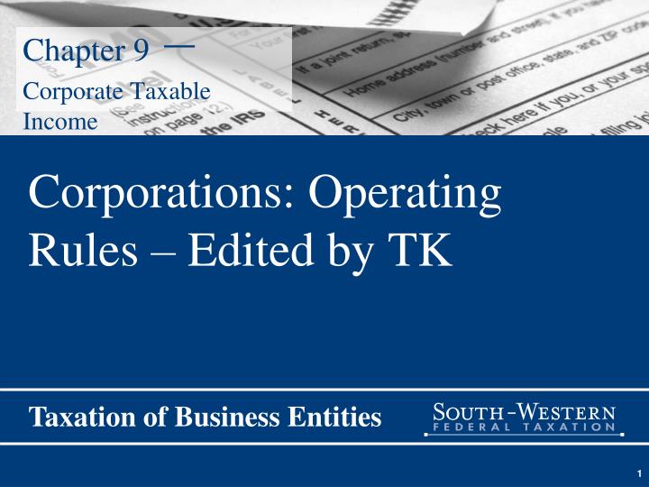 chapter 9 corporate taxable income