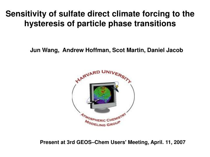 sensitivity of sulfate direct climate forcing to the hysteresis of particle phase transitions