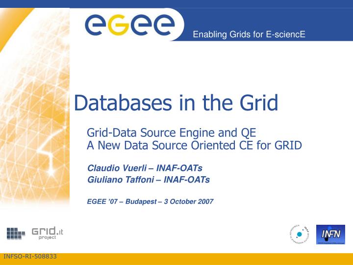 databases in the grid