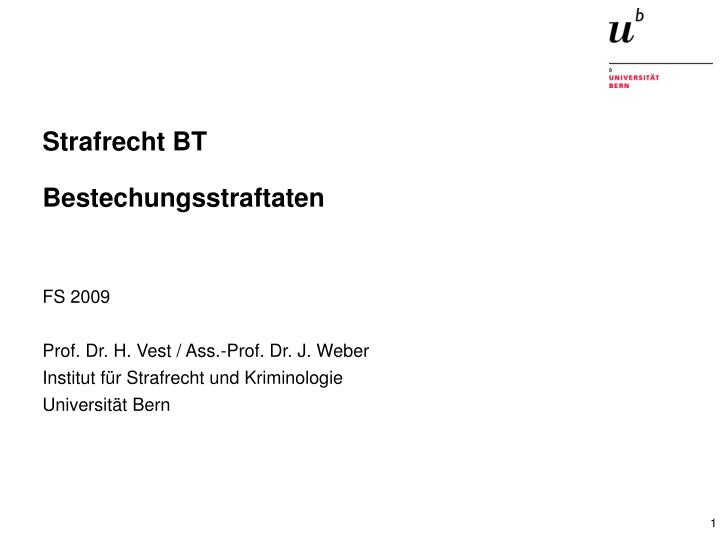 strafrecht bt bestechungsstraftaten