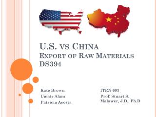U.S. vs China Export of Raw Materials DS394