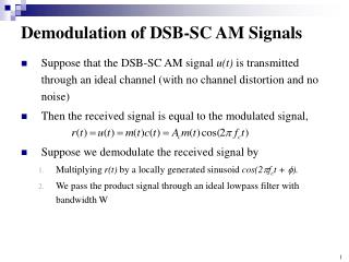 Demodulation of DSB-SC AM Signals