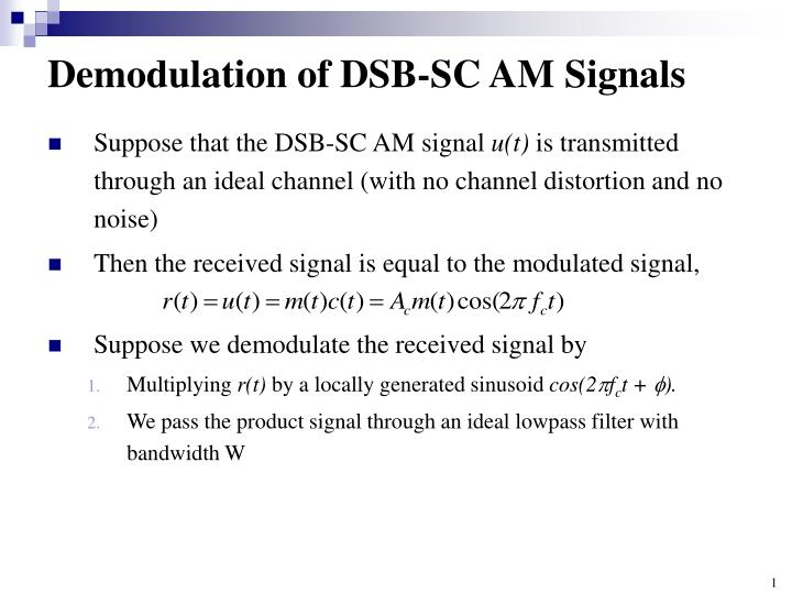 demodulation of dsb sc am signals