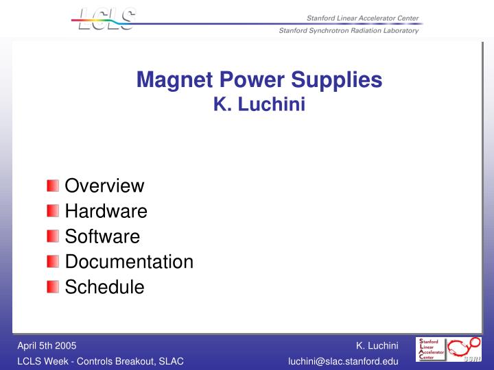 magnet power supplies k luchini