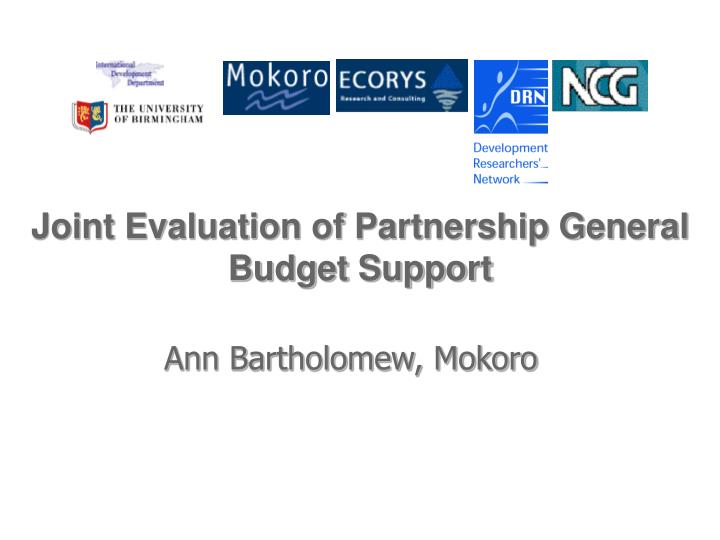 joint evaluation of partnership general budget support