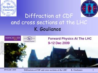Diffraction at CDF and cross sections at the LHC