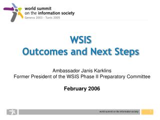 WSIS Outcomes and Next Steps