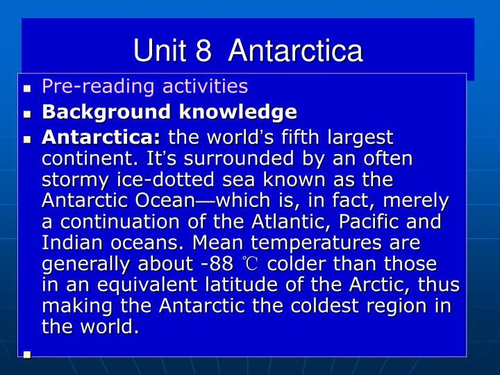 unit 8 antarctica