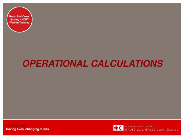 operational calculations