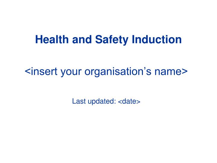 health and safety induction