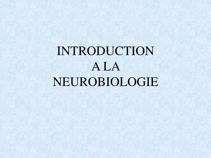 introduction a la neurobiologie