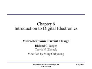 Chapter 6 Introduction to Digital Electronics