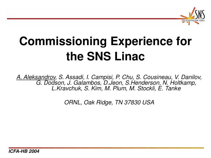 commissioning experience for the sns linac