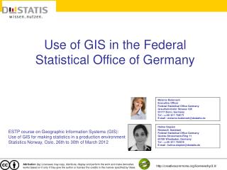 Use of GIS in the Federal Statistical Office of Germany