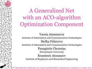 A Generalized Net with an ACO-algorithm Optimization Component
