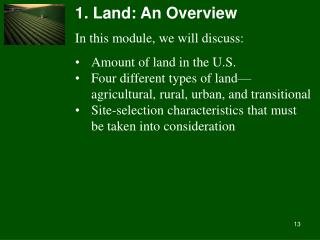 1. Land: An Overview