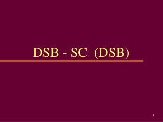 dsb sc dsb
