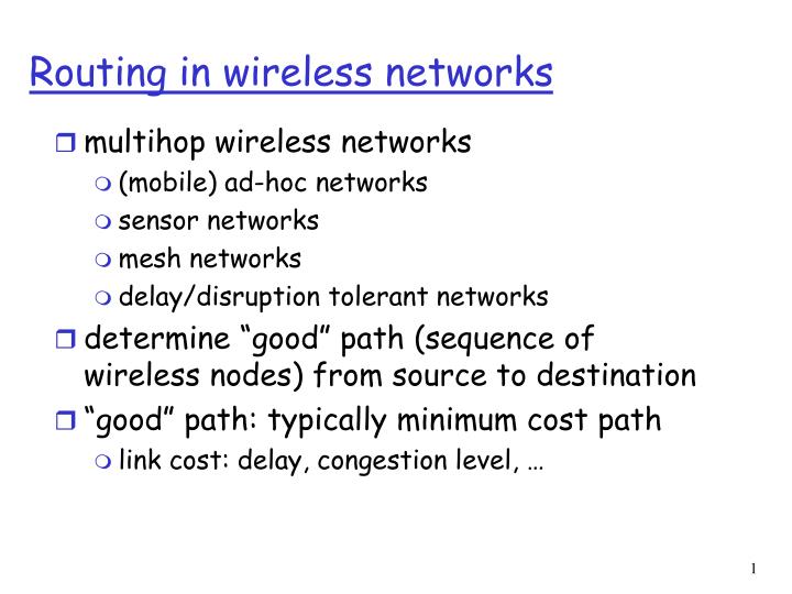 routing in wireless networks