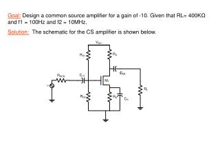 Solution: The schematic for the CS amplifier is shown below.