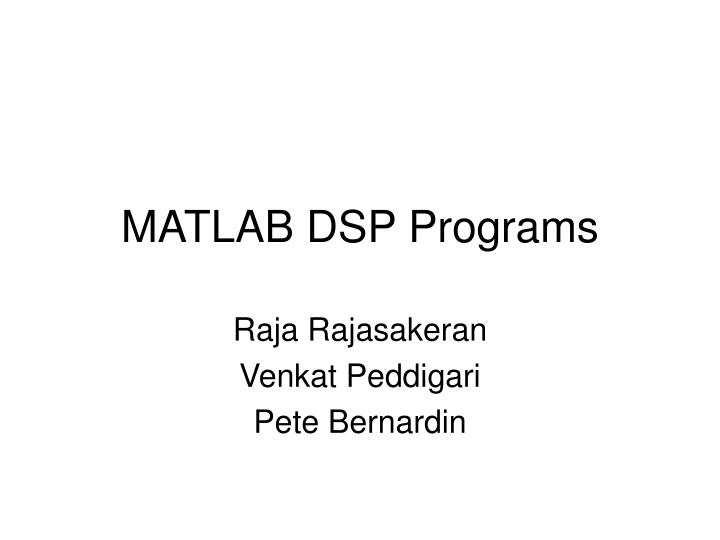 matlab dsp programs