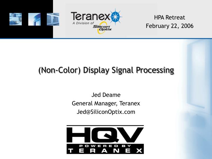 non color display signal processing