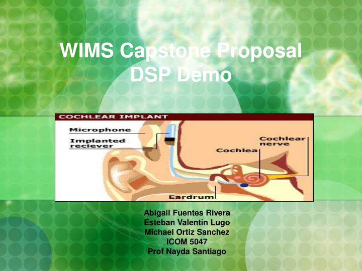 wims capstone proposal dsp demo