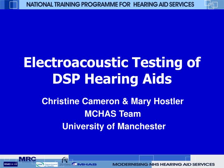 electroacoustic testing of dsp hearing aids