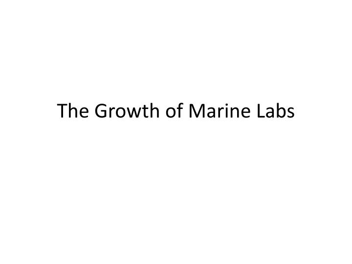 the growth of marine labs