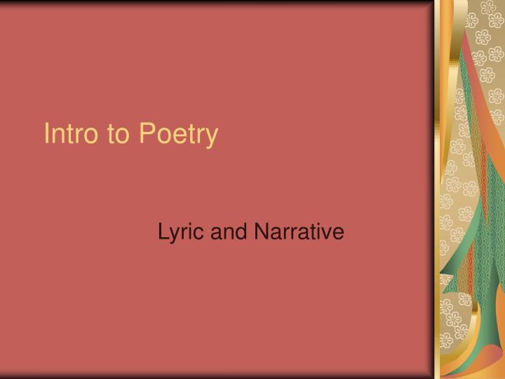 intro to poetry