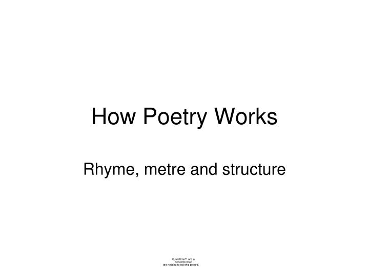 how poetry works