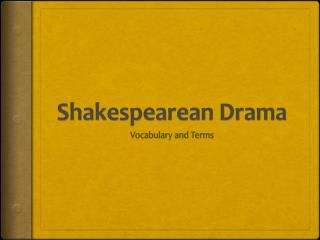 Shakespearean Drama