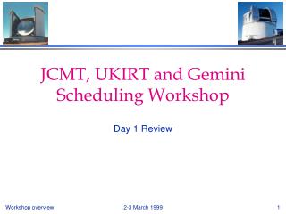 JCMT, UKIRT and Gemini Scheduling Workshop
