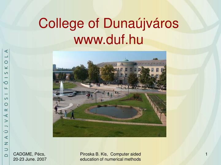college of duna jv ros www duf hu