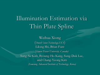 Illumination Estimation via Thin Plate Spline