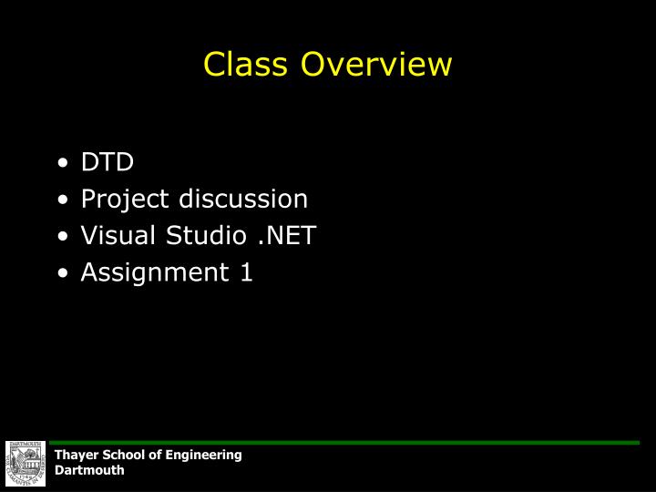 class overview